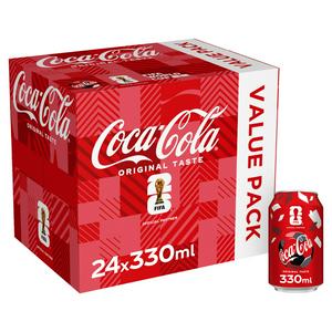 Coca-Cola Original Taste Cola 24 x 330ml - British product