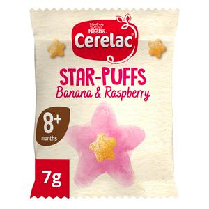 Cerelac banana raspberry star puffs baby snack 7g - British product