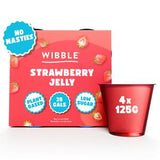 Wibble strawberry jelly pots 4 x 125g (British brand)