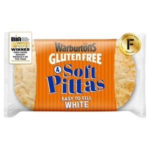 Warburtons Glutenfreie weiße weiche Pittas x4