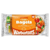 Warburtons sesame thin bagels x6, imported from the UK