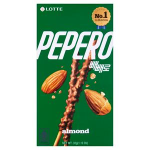 Lotte Pepero Almond & Chocolate Biscuit Sticks 32g, UK version