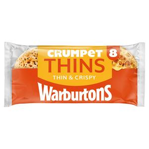 Warburtons Crumpet Thins 8 Pack vegan friendly breakfast option (British brand)