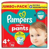Pampers Baby Dry Nappy Pants Size 4+ 66 count, imported from the UK