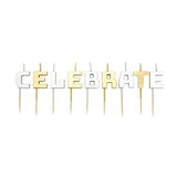 Sainsbury's Metallic Celebrate Letter Candles 9 pack (British brand)