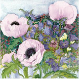Woodmansterne blank greeting card Anemone Watercolour Flowers 16.9cm (British brand)