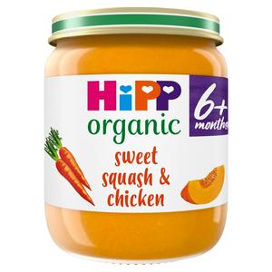 HiPP Bio-Babynahrung im Glas mit Kürbis und Huhn, 125 g