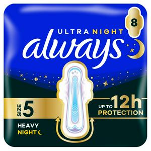 Always Ultra sanitary night pads Size 5 pack of 8 - British product