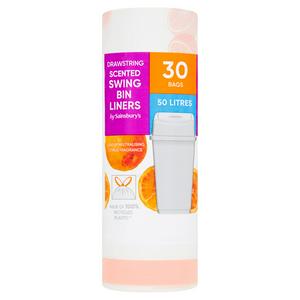 Sainsbury's Scented Swing Bin Liners 30 Pack 50L (British brand)