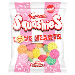 Swizzels Squashies Love Hearts Fruit Flavour 140g (British brand)