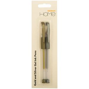 Stylos à encre or et argent Sainsbury's Home, lot de deux finition métallique - Acheter en ligne chez McGrocer