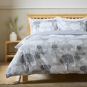 Sainsbury's Country Landscape Grey King Duvet Cover Pillowcase (British brand)