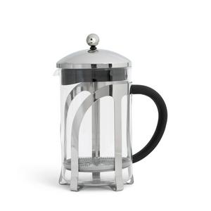 Habitat Chrome 12 Cup Glass Cafetiere with Black Handle, UK version