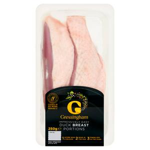 Goujons de poitrine de canard Gressingham avec peau, volaille fraîche 250g
