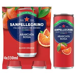 San Pellegrino Blutorangen-Sprudelgetränk Dosen 4 x 330 ml