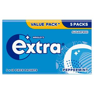 Extra Peppermint sugarfree chewing gum 5x10 multipack - British product