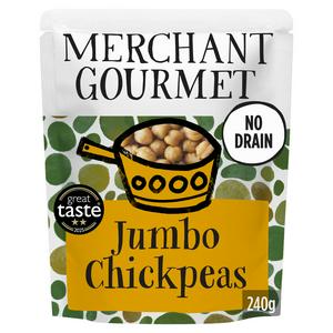 Merchant Gourmet Jumbo Chickpeas Italian Olive Oil 240g, imported from the UK