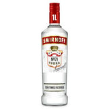 Smirnoff Premium Red Label Vodka 1 Litre glass bottle (British brand)