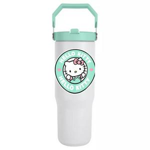 Hello Kitty Stainless Steel Cup Green White 850ml, UK version