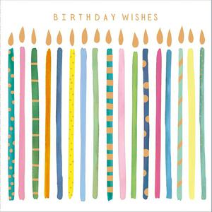 Sainsbury's birthday card rainbow candles 15.9x15.9cm (British brand)