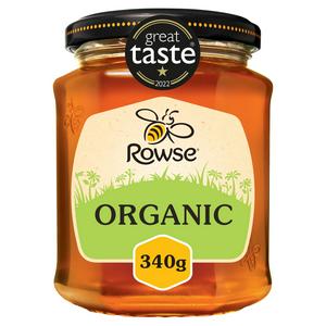 Rowse Organic Honey 340g jar, imported from the UK
