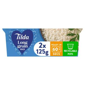 Tilda Long Grain Microwave Rice 2x125g (British brand)
