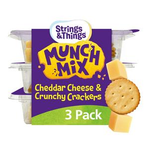 Strings & Things Munch Mix Cheddar Cheese Crackers Savoury Snack 90g