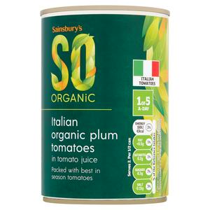 Sainsbury's Organic Italian Plum Tomatoes 400g imported from the UK