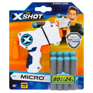 X-Shot Micro Foam Dart Blaster toy with 8 darts (British brand)