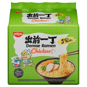 Nissin Demae Ramen Chicken Flavour Noodles 5x100g, imported from the UK