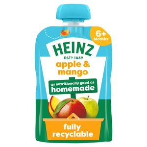 Heinz Apple & Mango Baby Food Pouch 100g, UK version