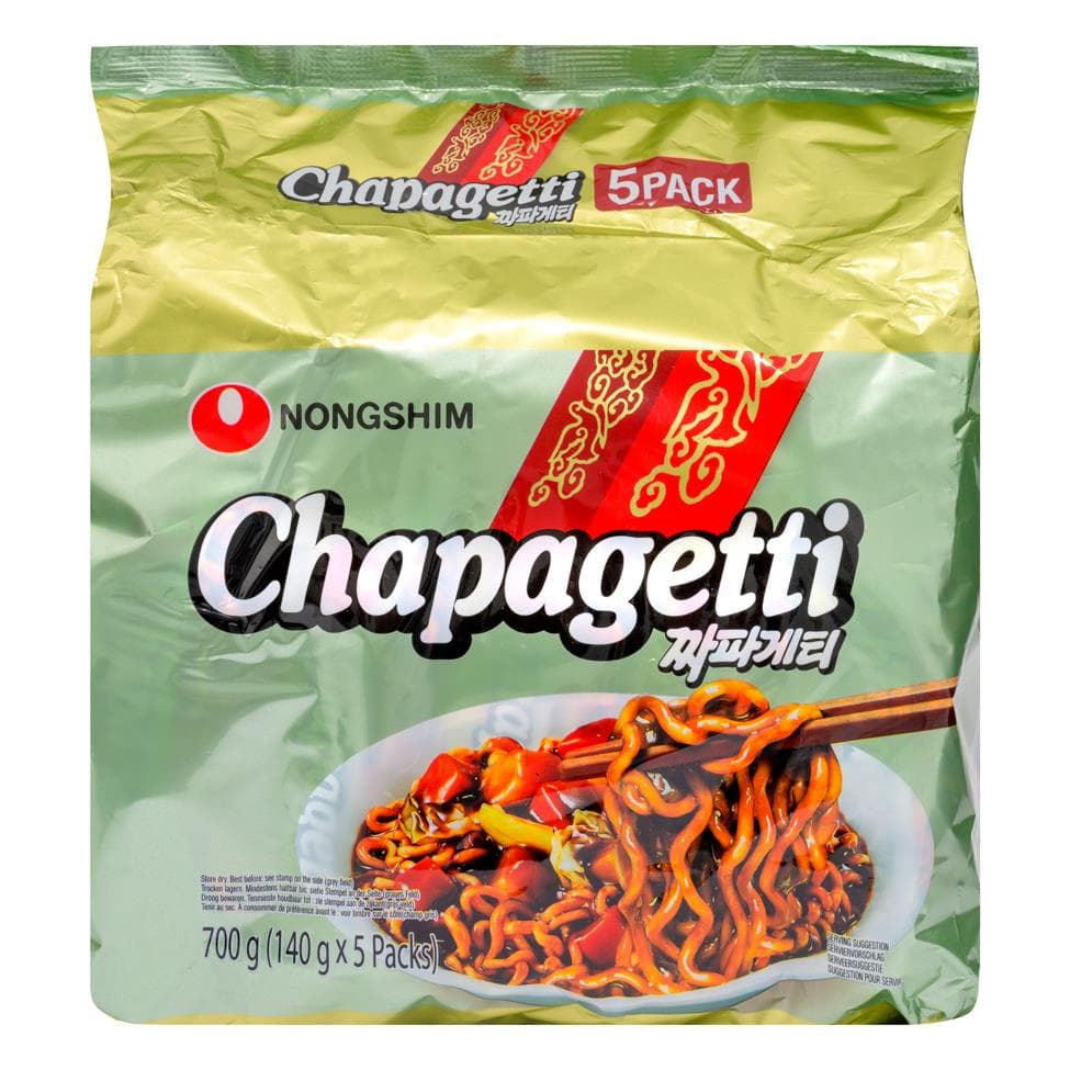 Nongshim Chapagetti Instant Noodles with Black Soybean Flavour Multipack (Pack of 5) 짜빠게티 (5개)