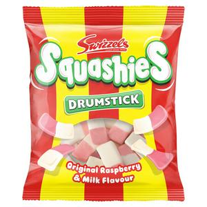 Swizzels Drumstick Squashies Raspberry Milk Flavour 140g (British brand)