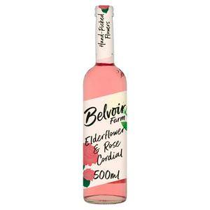 Belvoir Farm Elderflower Rose Cordial 500ml - British product