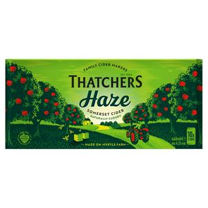 Thatchers Haze Cloudy Somerset Cider 10x440ml, imported from the UK