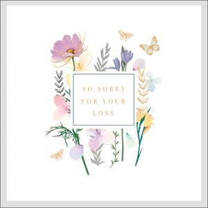 Sainsbury's sympathy floral greeting card 15.9cm (British brand)