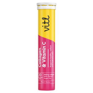 Vitl collagen and vitamin c peach tablets 20ct (British brand)