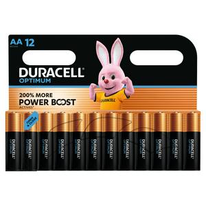 Duracell Optimum AA batteries pack of 12 - British product