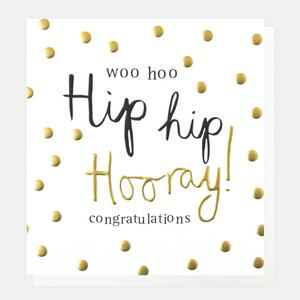 Caroline Gardner congratulations greeting card 14cm hip hip hooray - British product