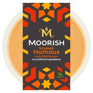 Moorish Smoked Humous with Chilli Harissa 150g, imported from the UK