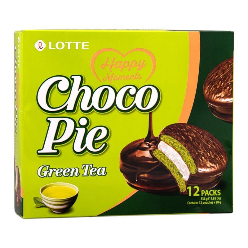 Lotte Choco Pie Green Tea Flavour 綠茶風味巧克力派 (12個裝)