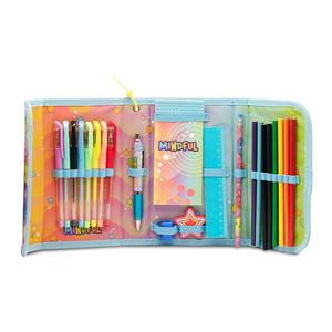 Mindful fold out pencil case stationery set multicoloured, imported from the UK