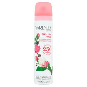 Yardley English Rose body spray 75ml aerosol container (British brand)