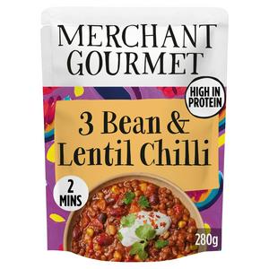 Merchant Gourmet bean and lentil chilli 280g, imported from the UK