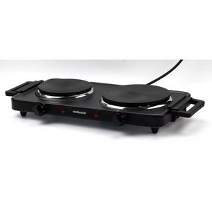 Cookworks 2500W Double Hotplate Hob 50.5 x 27 x 7cm - British product