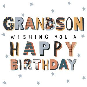 Camden Graphics Grandson birthday card 18.6cm - British product