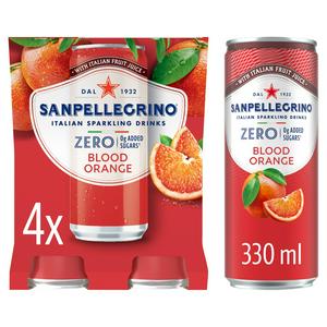 San Pellegrino Sparkling Drink Blood Orange 4 x 330ml (British brand)