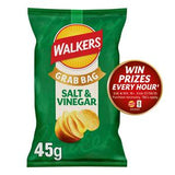 Walkers Salt and Vinegar flavoured crisps 45g (British brand)