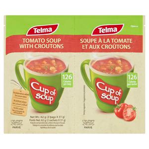 Sainsburys Telma Tomato Soup with Croutons Cup Mix 2x31g- Buy online at McGrocer