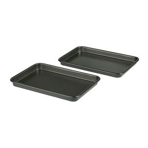 Lot de 2 moules de cuisson et rôtissoires antiadhésifs en acier au carbone Habitat 37 cm